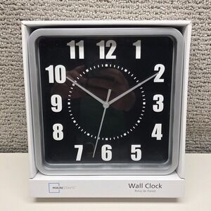 Mainstays Square Wall Clock Black Silver 8.75 Inch Modern Analog MS30-061-003-01